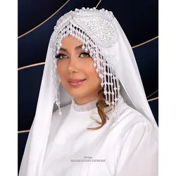 خرید آنلاین توربان آویزدار بلند K0929-13 - زینا استالیش