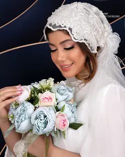 خرید آنلاین توربان عروس K0929-10 - زینا استالیش