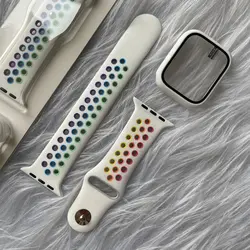 پکیج گارد و بند سیلیکونی نایکی رنگین کمانی اپل واچ