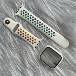 پکیج گارد و بند سیلیکونی نایکی رنگین کمانی اپل واچ