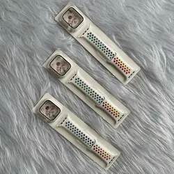 پکیج گارد و بند سیلیکونی نایکی رنگین کمانی اپل واچ