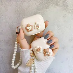 کاور ایرپاد خرس قهوه ای  پاپیونی برجسته
