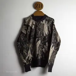 بافت وینتیج مشکی و کرمی