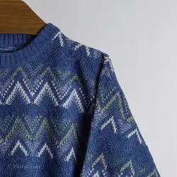 بافت وینتیج آبی طرح دار