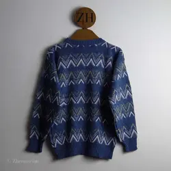 بافت وینتیج آبی طرح دار