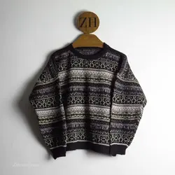 بافت وینتیج مشکی طرح دار