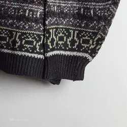 بافت وینتیج مشکی طرح دار