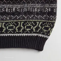 بافت وینتیج مشکی طرح دار