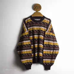 بافت وینتیج چند رنگ طرح دار