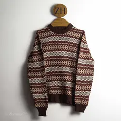 بافت وینتیج قهوه ای طرح دار