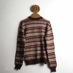 بافت وینتیج قهوه ای طرح دار