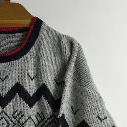 بافت وینتیج طرح‌دار طوسی