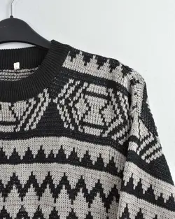 بافت وینتیج مشکی شیری