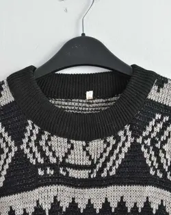 بافت وینتیج مشکی شیری