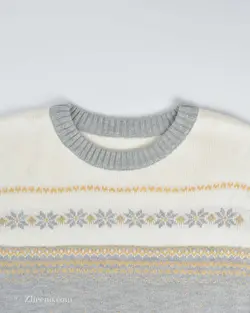 بافت وینتیج طوسی کرم