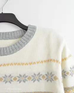 بافت وینتیج طوسی کرم