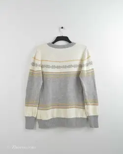 بافت وینتیج طوسی کرم