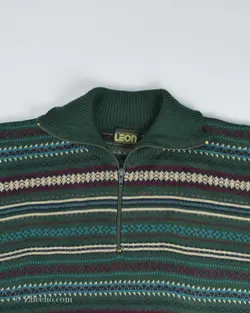 بافت وینتیج نیم زیپ  Leon