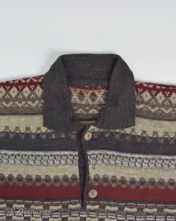 بافت وینتیج دکمه دار زرشکی