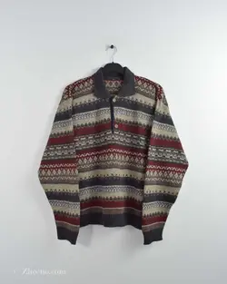 بافت وینتیج دکمه دار زرشکی