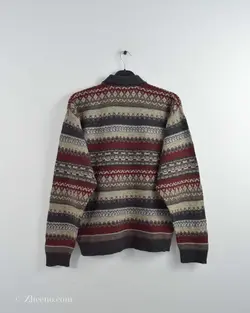 بافت وینتیج دکمه دار زرشکی