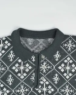 بافت وینتیج دکمه دار خاکستری