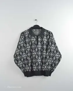 بافت وینتیج دکمه دار خاکستری