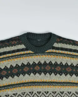 بافت وینتیج سبز رنگ طرح‌دار