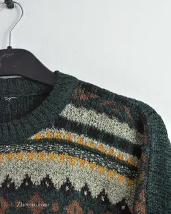 بافت وینتیج سبز رنگ طرح‌دار