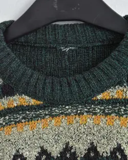 بافت وینتیج سبز رنگ طرح‌دار