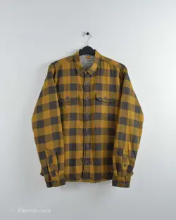 پیراهن پشمی داخل خز Tailor Vintage خردلی طرح 2