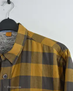 پیراهن پشمی داخل خز Tailor Vintage خردلی طرح 2