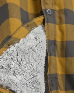 پیراهن پشمی داخل خز Tailor Vintage خردلی طرح 2