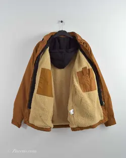 پیراهن پشمی کلاه دار داخل کرک Tradesmax شتری