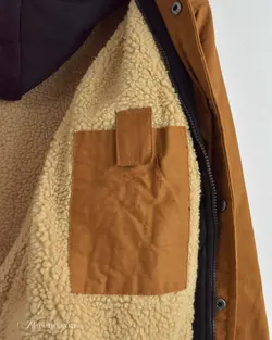 پیراهن پشمی کلاه دار داخل کرک Tradesmax شتری