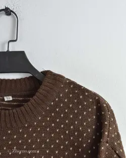 بافت وینتیج  قهوه ای طرح دار