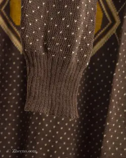 بافت وینتیج  قهوه ای طرح دار