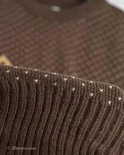 بافت وینتیج  قهوه ای طرح دار