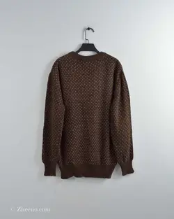 بافت وینتیج  قهوه ای طرح دار