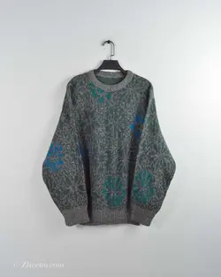 بافت وینتیج طوسی و سبز