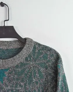 بافت وینتیج طوسی و سبز