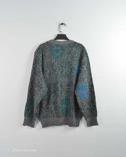 بافت وینتیج طوسی و سبز