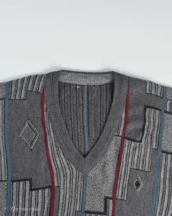 بافت وینتیج طوسی طرح دار