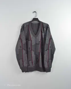 بافت وینتیج طوسی طرح دار