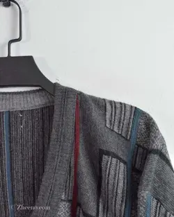 بافت وینتیج طوسی طرح دار