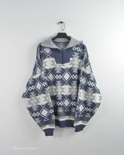 بافت وینتیج نیم زیپ