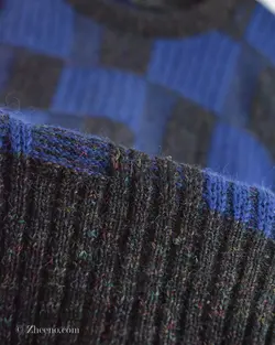 بافت وینتیج سورمه ای شطرنجی