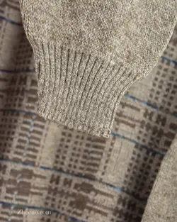 بافت وینتیج کرمی شطرنجی