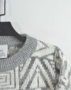 بافت وینتیج سفید و طوسی