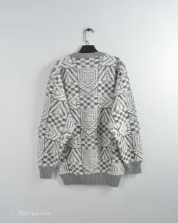 بافت وینتیج سفید و طوسی